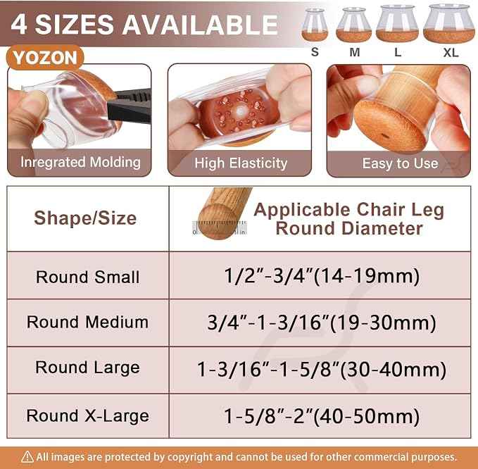 YOZON Chair Leg Floor Protectors