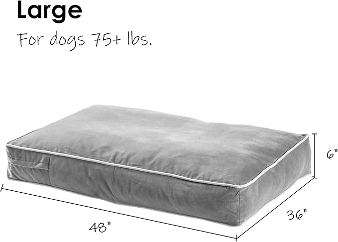 South Pine Porch Buddy Reversible Rectangle Pillow Style Microfiber Dog Bed with Removable, Machine-Washable Cover, Moss, Large (48 in. x 36 in.)