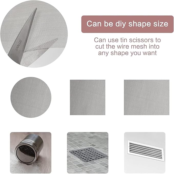 304 Stainless Steel Woven Wire Mesh, Fine Metal Screen, Rust-Resistant Filter