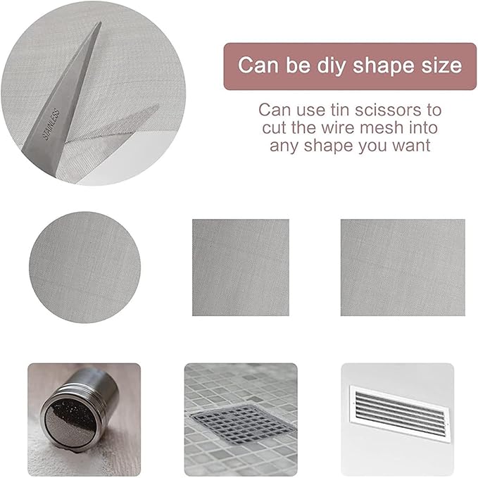304 Stainless Steel Woven Wire Mesh, Fine Metal Screen, Rust-Resistant Filter