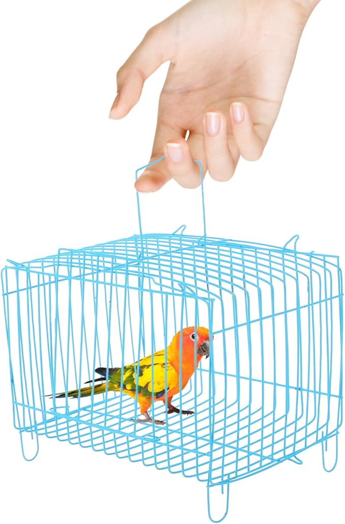 Kisangel Metal Bird Travel Cage Small Bird Cage Portable Carrier Storage s Carrying for Pet Product