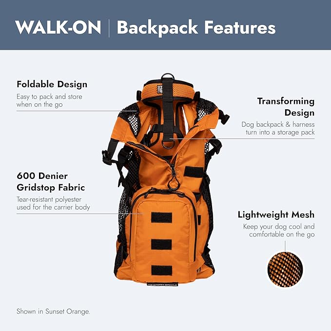 K9 Sport Sack Walk-On | Dog Carrier Dog Backpack with Harness & Storage (Medium, Anthracite Black)