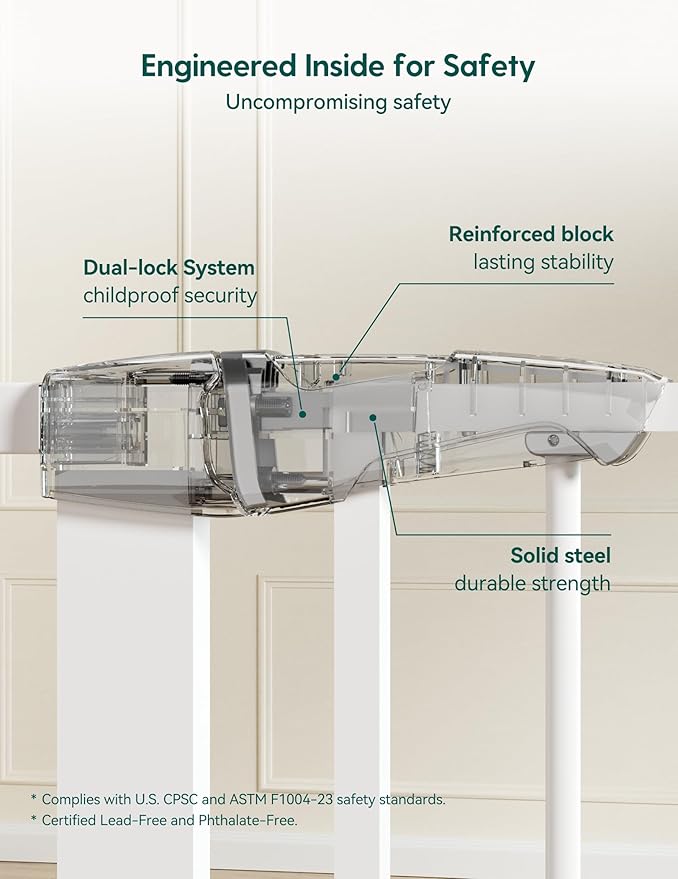 BABELIO Safety Gate Door Fits for Stairs, Narrow and Wide Doorways with Auto Close, Easy Install, No Drilling, Pressure Mounted for Baby, Child, Pets, Dog/Puppy, 26''-40'', White