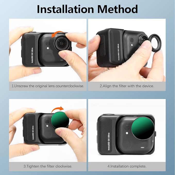 AMAZEAR ND & CPL Filters Set for Insta360 Go Ultra, Insta 360 Accessories ND8 +