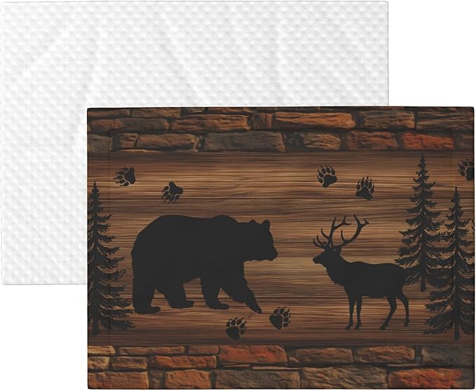 Cabin Throw Blanket - Moose Bear Blanket for Dog Cat Retro Pet Blankets 23x16 for Couch Sofa Bed