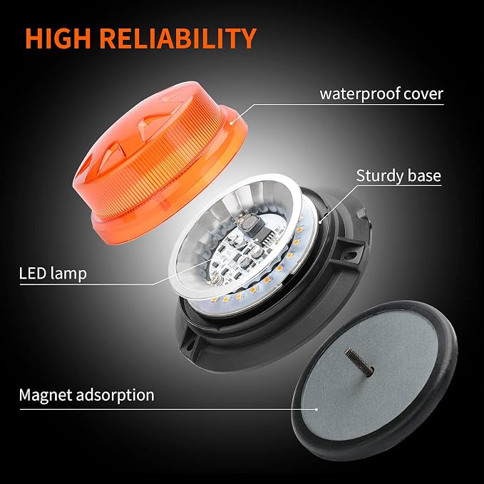 AUXMOTEC Amber Led Emergency Strobe Beacon Lights Bar