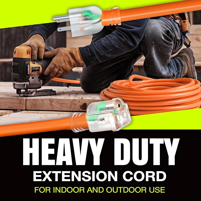 75ft Outdoor/Indoor Extension Cord 16/3 Gauge Heavy Duty 3 Prong SJTW, Waterproof, Flexible Cold-Resistant Long Power Cord,10A 125V 1250W, Orange by LifeSupplyUSA