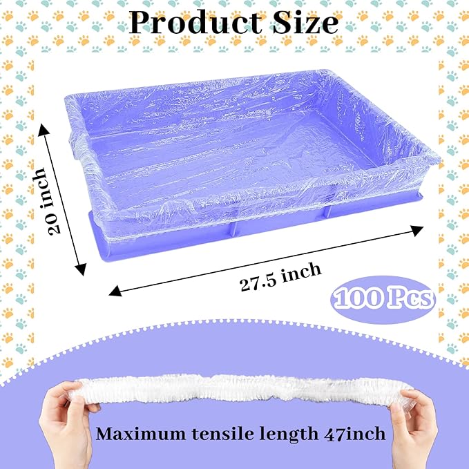 BNOSDM 100 PCS Disposable Rabbit Cage Liner Plastic Guinea Pig Cage Bedding Hamster Litter Pan Bags Universal Toilet Film for Bunny Chinchilla Ferret Hedgehog Small Animals (47")