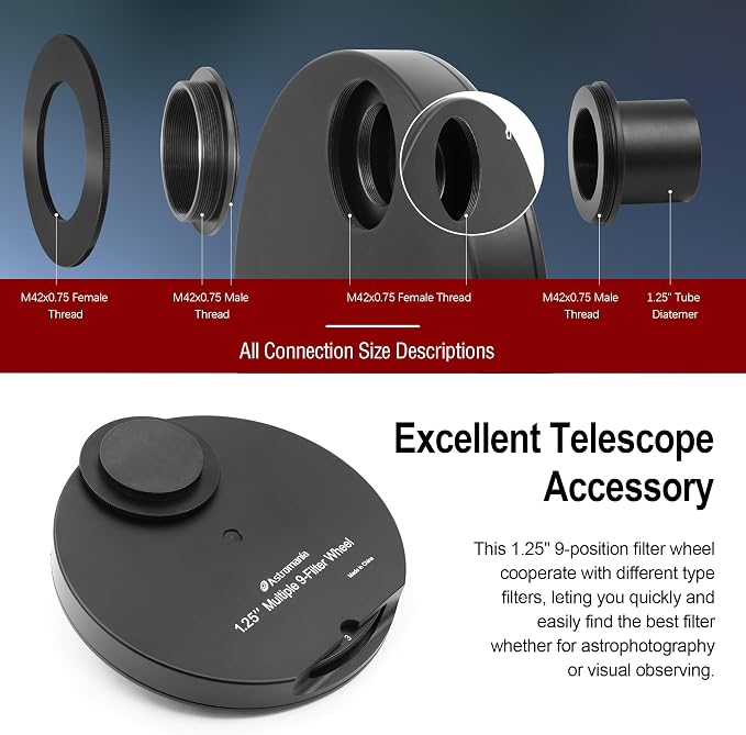 Astromania Telescope Filter Drawer, Telescope Accessories Compatible