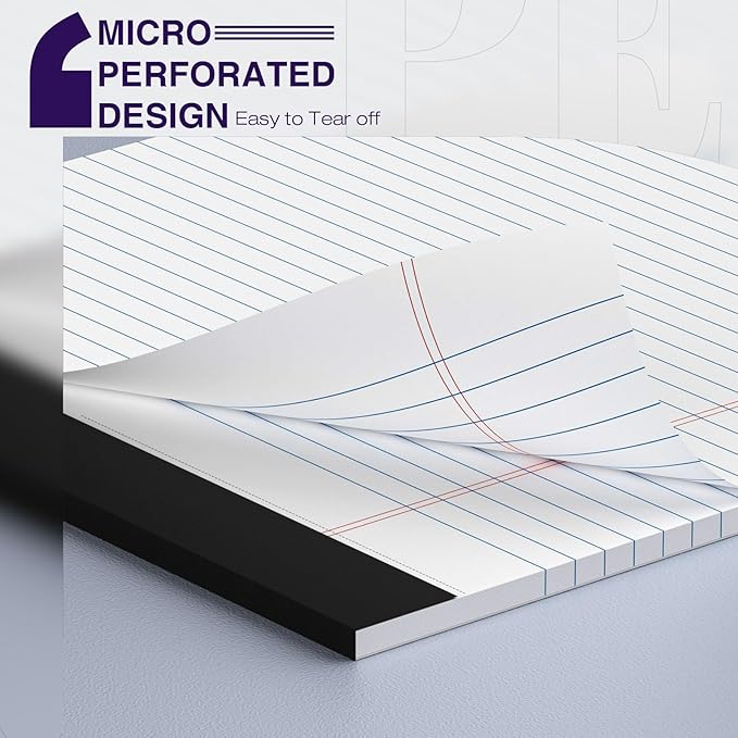 2 Pack Legal Pads 8.5 x 11 College Ruled Note Pads 8.5 x 11 Notepads 8.5 x 11 Micro Perforated Writing Pads 8.5 x 11 Pads of Paper Lined White Paper, 50 Sheets per Notepad for Home, Office, School