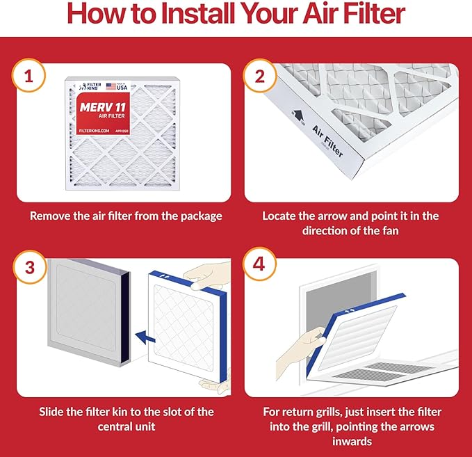 Filter King 25x29x1 Air Filter | 6-PACK | MERV 11 HVAC Pleated A/C Furnace