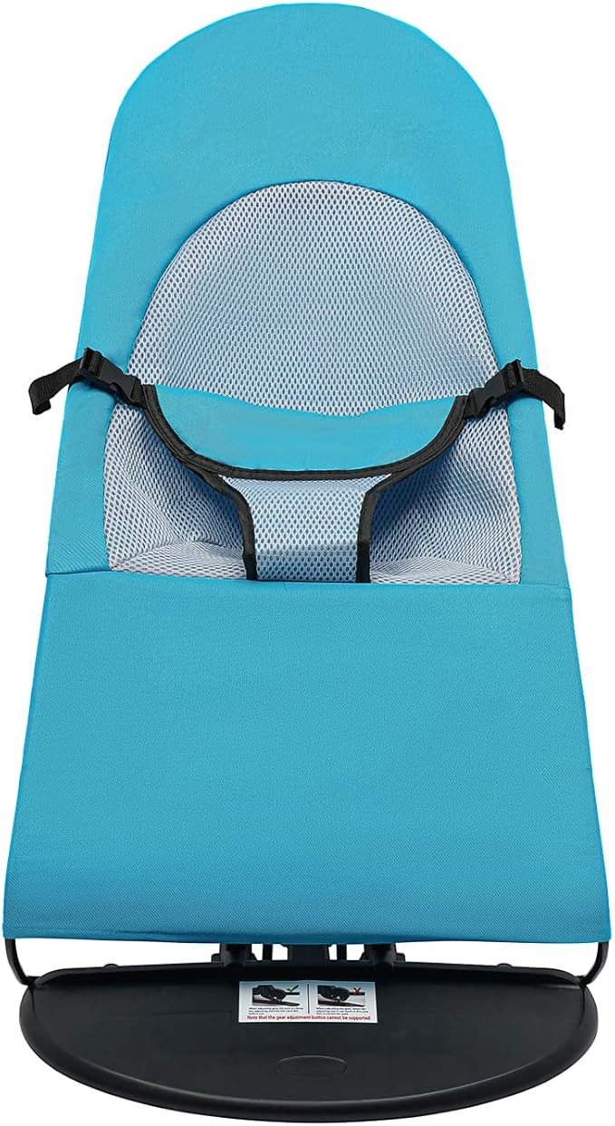 Pet Rocking Chair, 3-Level Height Adjustable Small Pet Rocker,Portable Foldable Rocker Bed for Small Dogs and Cats with Washable Cover, 33Lbs Weight Capacity, No Assembly Required (Blue)