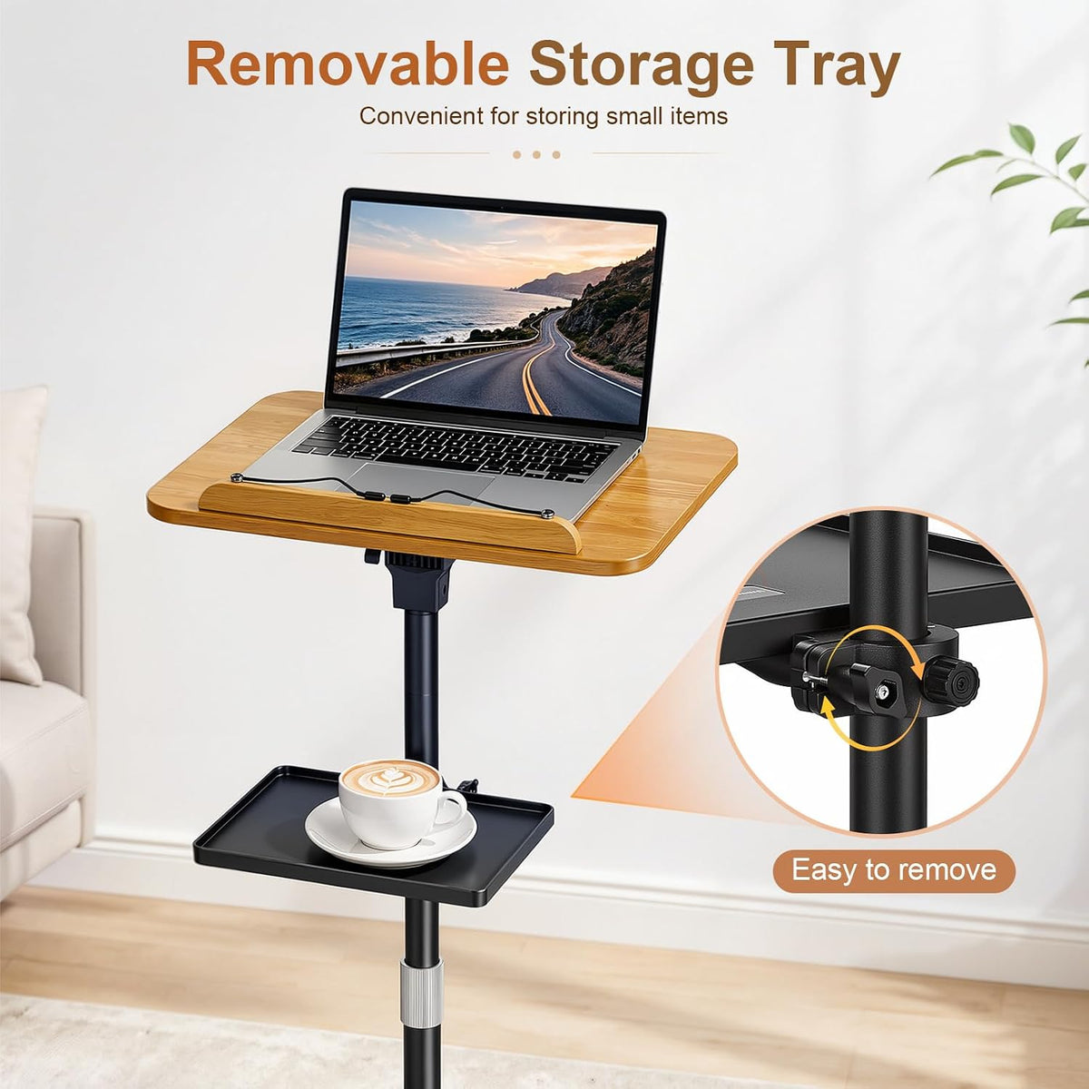 2-in-1 Floor & Desktop Music Book Stand, Adjustable Height 19.7-51.2 in