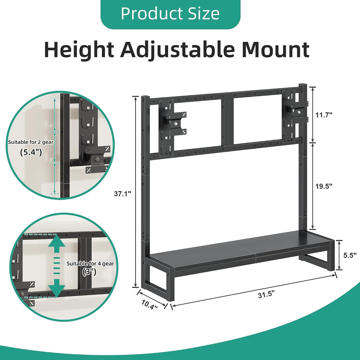 YAOHUOO Computer Monitor Mount Arm with LED, Heavy Duty Fully Adjustable Stand with C-Clamp, Computer Screen Storage Shelf for Office,Living Room