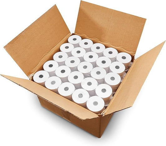 (50 Rolls) 2 1/4 x 150 ft White Adding Machine Tape Paper Rolls Premium One Ply Register/Adding Machine/Calculator Paper Rolls Printing Calculator 10 Key