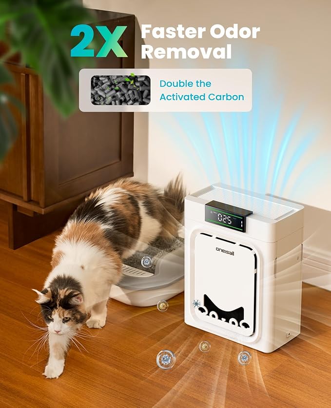 oneisall Air Purifiers for Home Pets with Double-Sided HEPA Washable Filters,Large Room Up To 2200Ft²,Air Purifier for Pet Hairs,Dander Odor Allergies Pollutant Smoke Dust,PP02