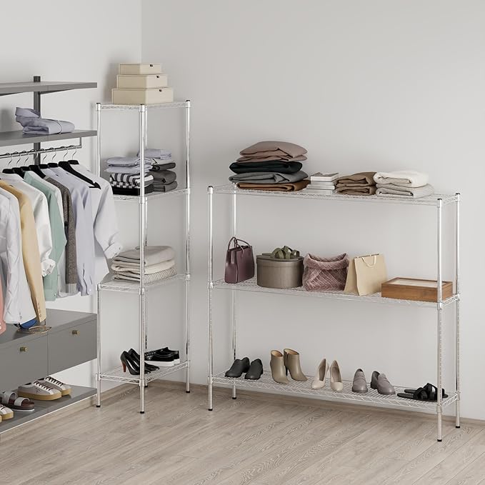 14" Deep x 60" Wide x 54" Height Wire Shelving Kit | 3-Tier | NSF Commercial Storage Rack Unit