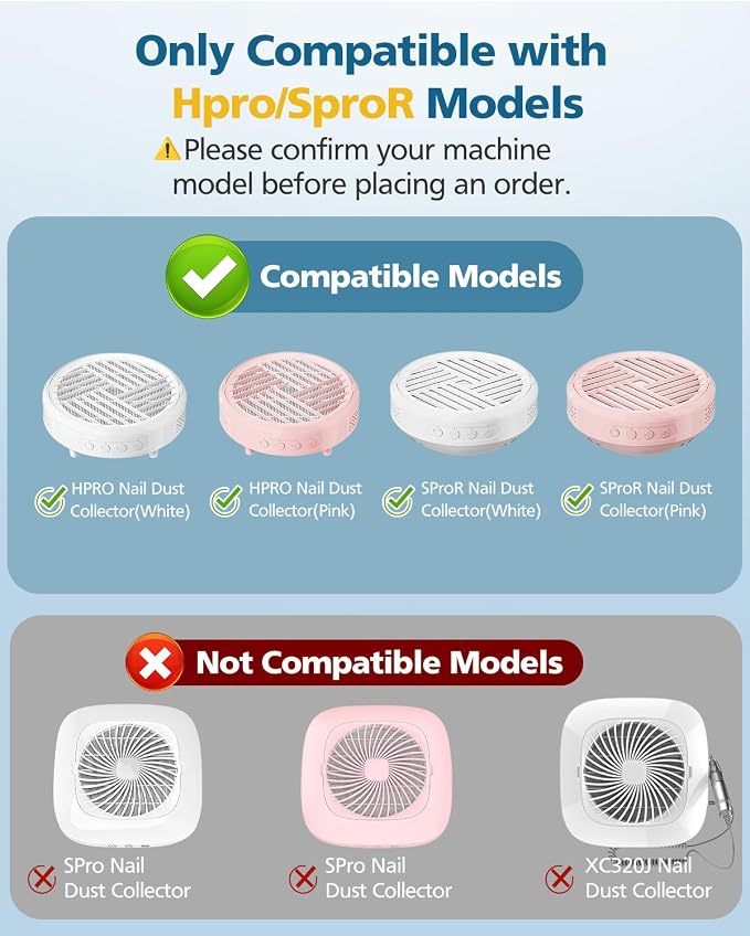 4 Pack HPro Nail Dust Collector Replacement Filters, Compatible