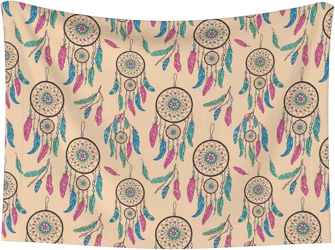 Reversible Dog Blanket for Beds Couches, Dream Catcher, Double Sided Cat Blanket with Textured Dot Feel and Smooth Feel for Seasonal Comfort All Year