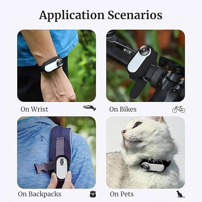 Pet Collar Camera, HD 1080P Cat Collar Camera, 170° Wide Angle, 0.96 inch LCD Display, Small Video Record Action Camera Body Cam for Pet Tracker Monitor, Support SD Card
