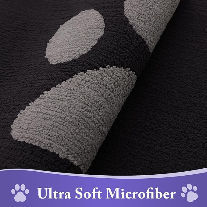Buganda Dog Door Mat for Muddy Paws, Absorbent Dirt Trapper Non Slip Indoor Doormats, Washable Low-Profile Mat for Mud Dogs, Entryway Carpet for Inside Floor (30x20 Inches, Black and Grey)