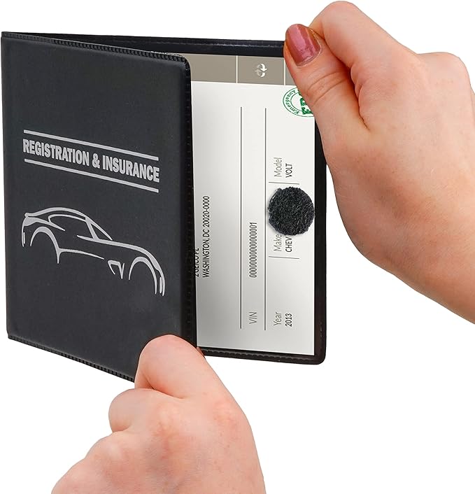 CANOPUS Car Registration and Insurance Holder, Car Document Holder, Vehicle Registration and Insurance Card Holder, Wallet for Auto, Trailer, Motorcycle, Truck, Vehicle Paperwork Organizer (2 Pack)
