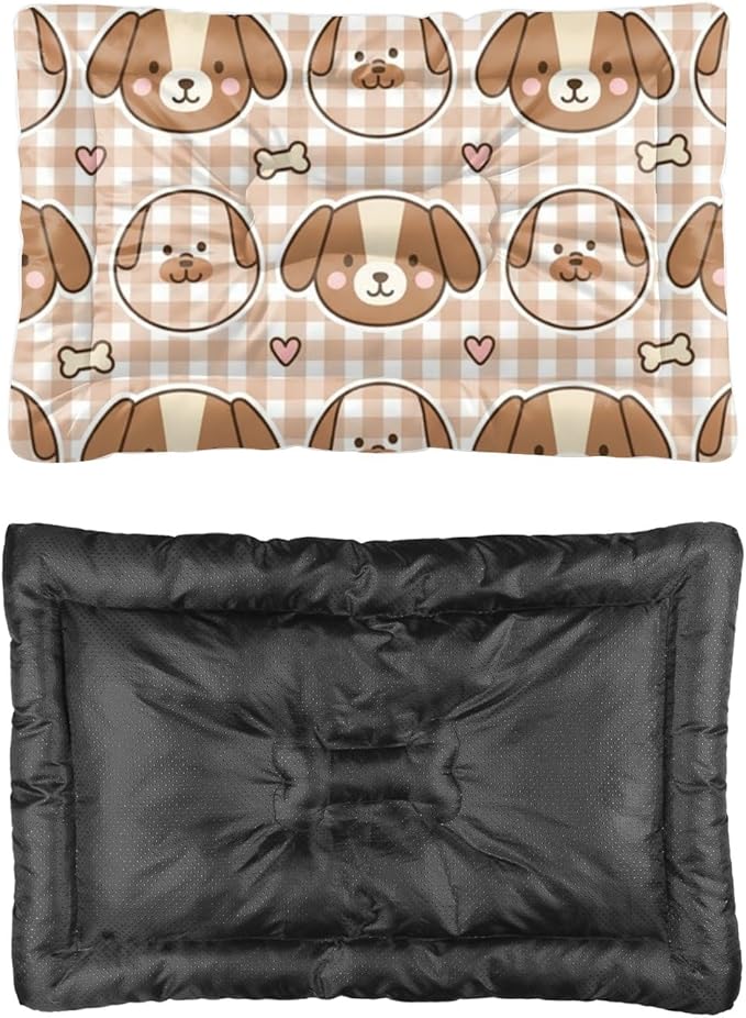 Comfy Dog Bed with Anti-Slip Bottom, Cute Dogs Dog Furniture Pet Pads Crate Bed Ultra Soft Mat for Under Crate for Indoor& Outdoor Sofa Cars, Machine Washable 24 X 36 Inch