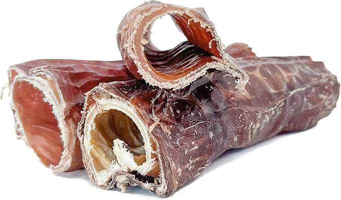 Bully Bunches 6 Inch Beef Trachea Wrapped in Jerky Dog Chews - Long Lasting Natural Dog Treats for Small & Medium Dogs, High Protein Crunchy Chew with Natural Collagen & Joint Support - 8 Pack