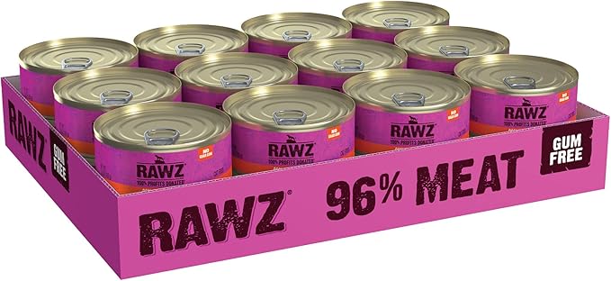Rawz Natural Premium Pate Canned Cat Wet Food - Made with Real Meat Ingredients No BPA or Gums - 5.5oz Cans 24 Count (Rabbit)