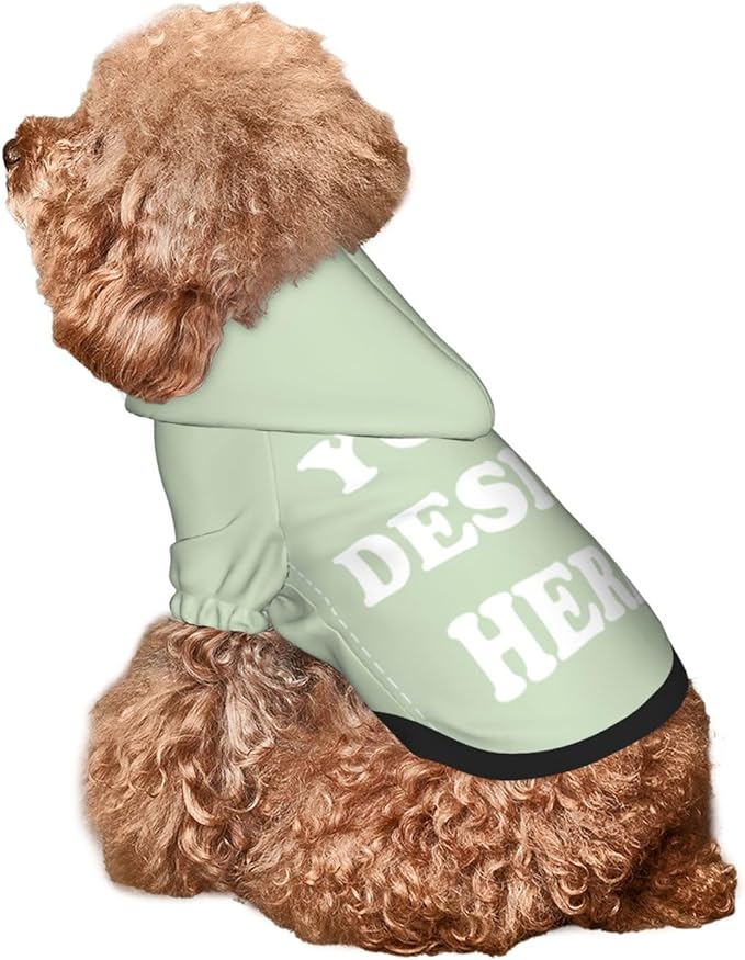 Personalized Chihuahua Dog Hoodie, Custom Pet Warm Sweatshirt Costume with Name Number Photo, Customize ID Clothes for Pupppy Kitten Dogs Cats, LightGreen, XS
