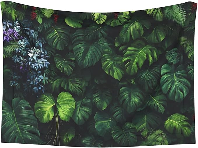 Waterproof Dog Blanket Soft Pet Blanket for Puppy Cat, Fleece Cat Throw Blankets for Furniture Bed Couch Sofa Reversible - Lush Foliage Green Plant