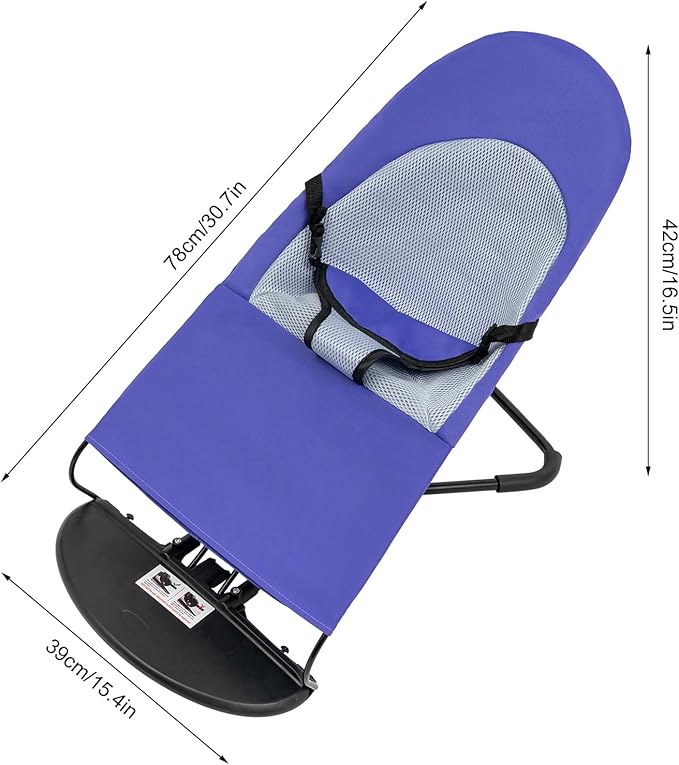 Pet Rocking Chair, Portable Foldable Pet Rocker Bed with 3-Level Adjustable Height, No Assembly Required Breathable Pet Lounger for Small Dogs & Cats Under 33lbs (Purple)