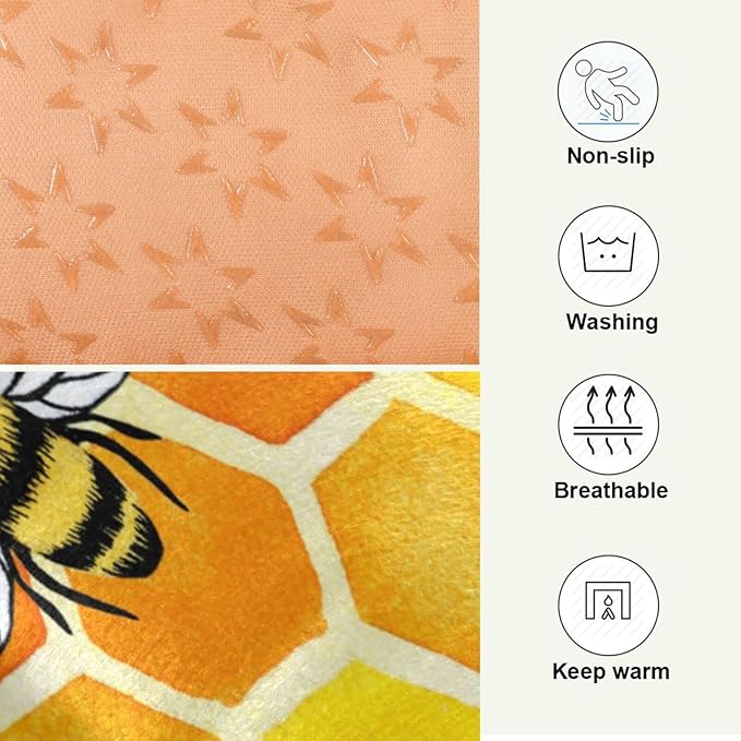 Pet Bed Honeycomb Bees Dog Bed Mat Absorbing Non Slip Pad Pet Sleeping Mat for Small, Medium, and Large Dogs Puppy Cat 36 in x 24 in