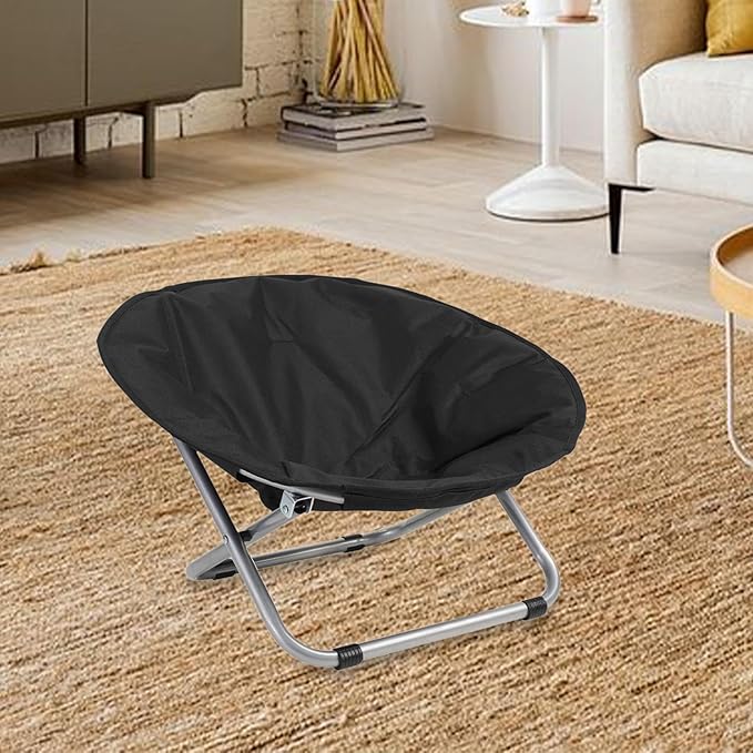 Elevated Pet Bed Foldable Cozy Cot Breathable Portable Rest Sleeping Metal Frame Furniture Sofa Nesting Bed Comfortable Chair for Dogs- Black