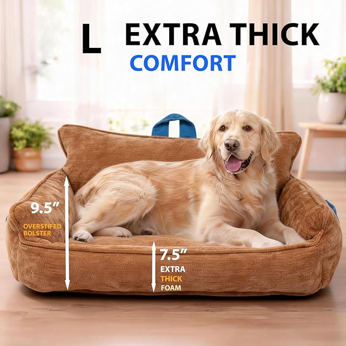 Orthopedic Dog Bed,Large Dog Bed,Memory Foam Washable Dog beds,Medium & Large Dogs,Waterproof,L(30"x24"x14")