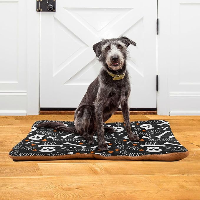 Pet Bed Skull Dog Bed Mat Absorbing Non Slip Pad Pet Sleeping Mat for Small, Medium, and Large Dogs Puppy Cat 36 in x 24 in