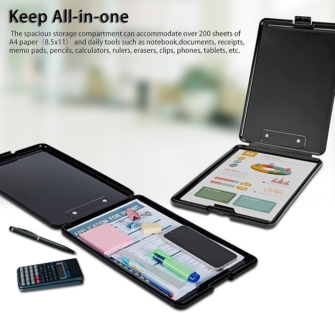 Clipboard with Storage,Office Supplies Nursing Clipboards Folder with Pen Holder Plastic Foldable Clip Board with Storage for Nurse Teacher,Purple Lotus