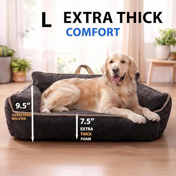 Orthopedic Dog Bed,Large Dog Bed,Memory Foam Washable Dog beds,Medium & Large Dogs,Waterproof,L(30"x24"x14")