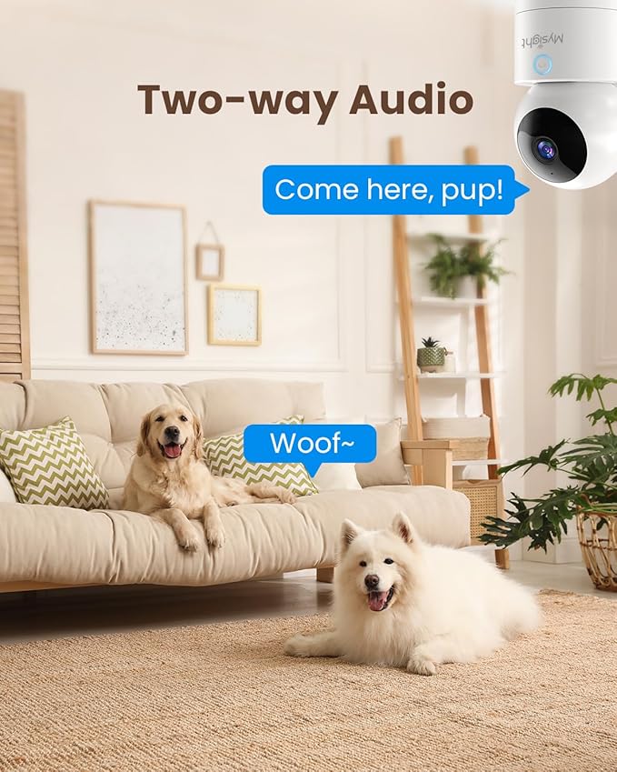 Pet Camera, 5G/2.4GHz Dog Camera with Phone App, 360° Pan/Tilt Security Camera Indoor, One Click Call for Baby Monitor, AI Voice Change for 2-Way Talk, Motion Detection, Cloud/Local SD Storage, 2Pack