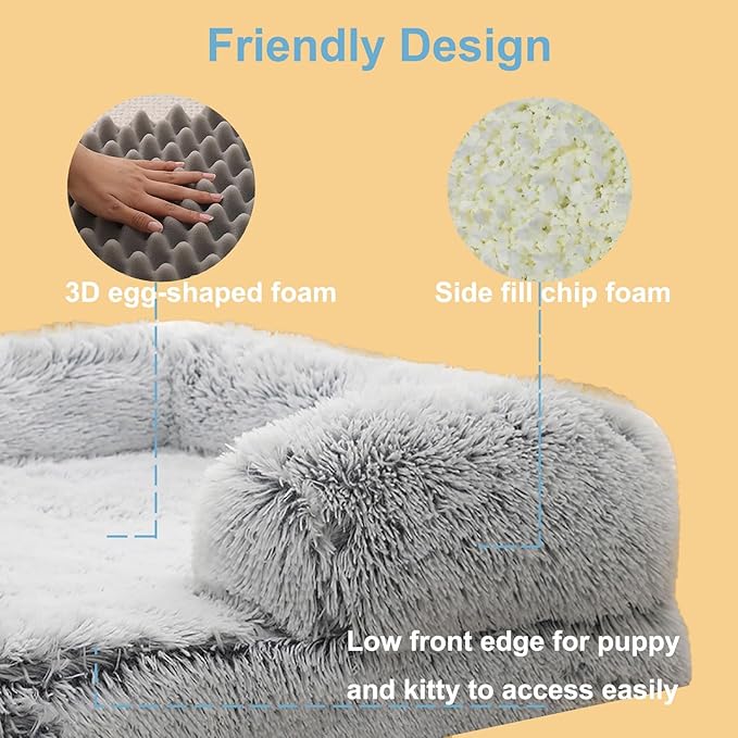 Dog Beds Large Sized dog Orthopedic, Sofa Dog Bed with Waterproof Lining and Nonskid Bottom, Rectangle Washable Dog Bed for Medium Small Dogs and Cats Comfortable ( Color : Brown2 , Size : 23 x 18" )