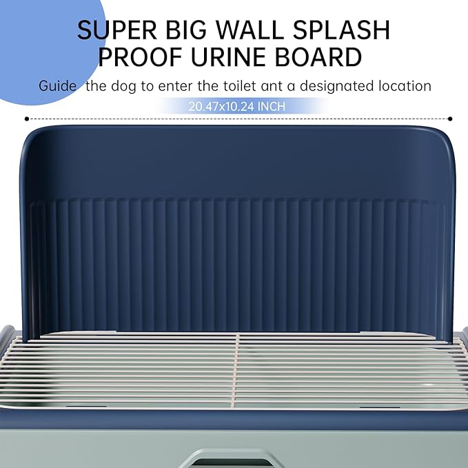 Upgrade Dog Potty Tray with High Wall,23.62"X18.5"Pee Pad Holder,Litter Box for Pet,Mesh Training Holder for Puppy and Small Size Dog,Housebreaking Supplies, Pet Products (Blue)
