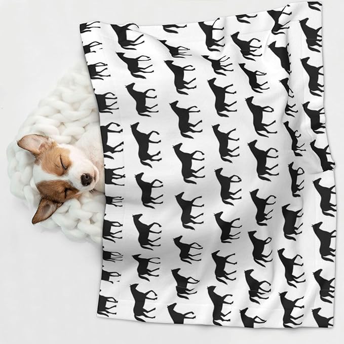 Dog and Cat Blanket in One, Abstract Horse, Double Sided Plush Throw with Raised Dot Pattern on One Side and Flat Velvet on Other for Variety