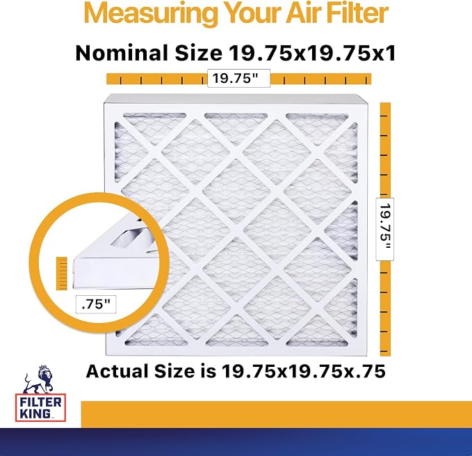 Filter King Air Filters 19.75x19.75x1 | 12 Pack | MERV 13 | HVAC Pleated AC
