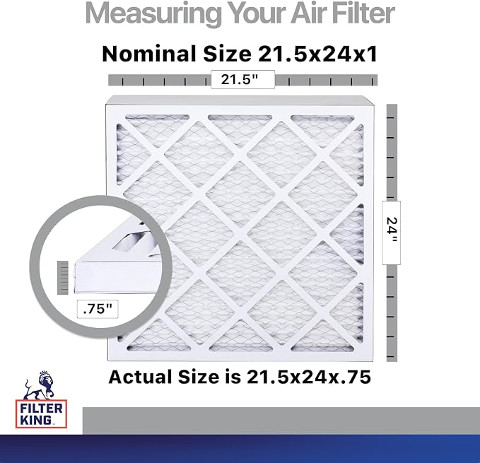 Filter King 21.5x24x1 Air Filter | 4-PACK | Carbon MERV 8 HVAC Pleated A/C