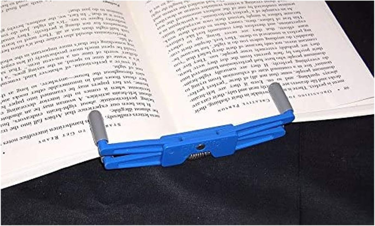 Portable Book Page Holder for Hands Free Reading in Bed, on the Go, on the Treadmill & Exercise Bike - Works on Hardcovers, Paperbacks, Magazines, and Comic, Art, Piano and Recipe Books
