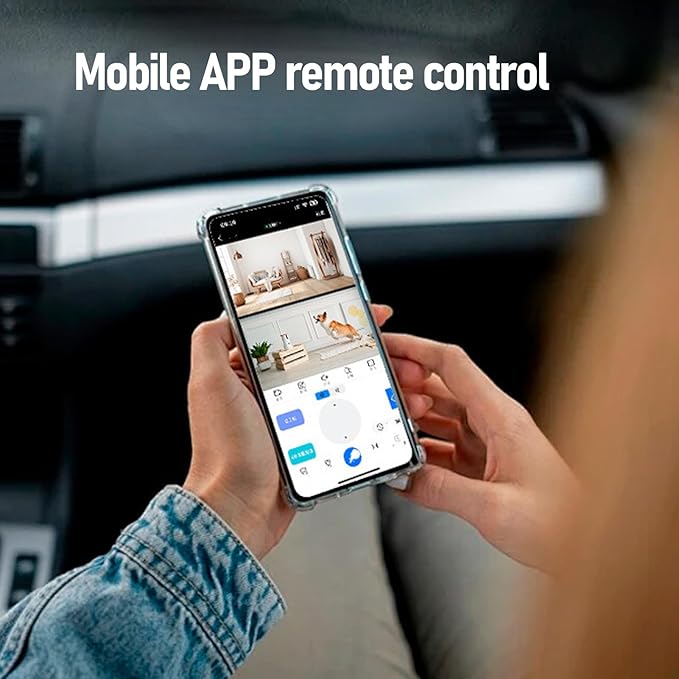 Ejoyous Pet Robot Camera, Double Lens 1080P Pictures Watching App, 5200mAh Battery Remote Control Wheels, Two Way Talk Interaction, One Click Feature, Supports 128G Storage Card