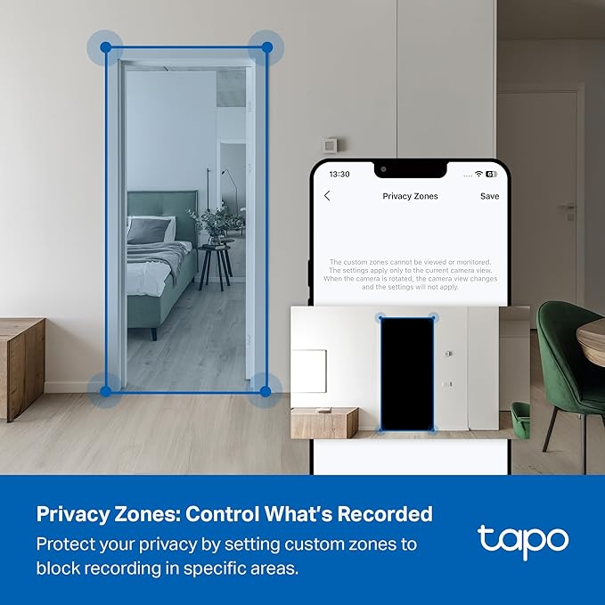Tapo 3K 5MP Indoor Security Camera for Baby Monitor, Pet Camera w/Smart Motion Tracking, 360° Pan/Tilt, IR Night Vision for Home Security, Works w/Alexa & Google, RoomCam 3K 360°