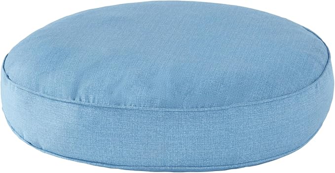 Gordie Round Indoor/Outdoor Pillow Style Dog Bed, Blue Heather, Large