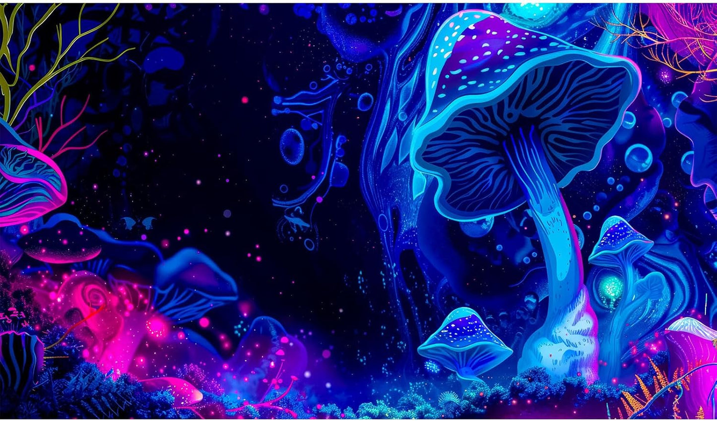 Fantasy Mushroom Forest Aquarium Background Abstract Cartoon Mushroom Reptile Tank Backgrounds Vibrant Jungle Mushrooms Theme Fish Tank Background Magic Mushrooms Reptile Enclosure Backgrounds 30x12in