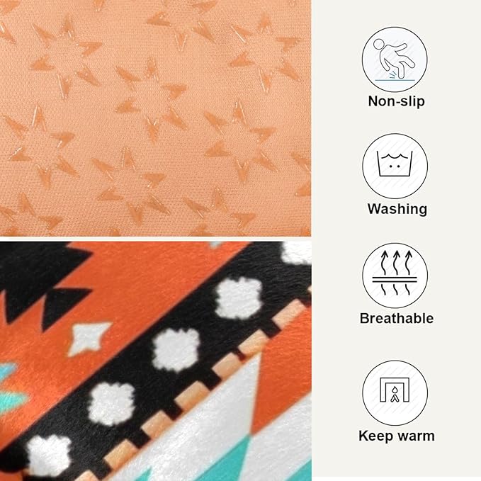 Aztec Navajo Pet Bed Mat for Dog Cat Crate Pad Non-Slip Bottom Design Washable Cushion Padding Pet Sleeping Bed, 24"x18"